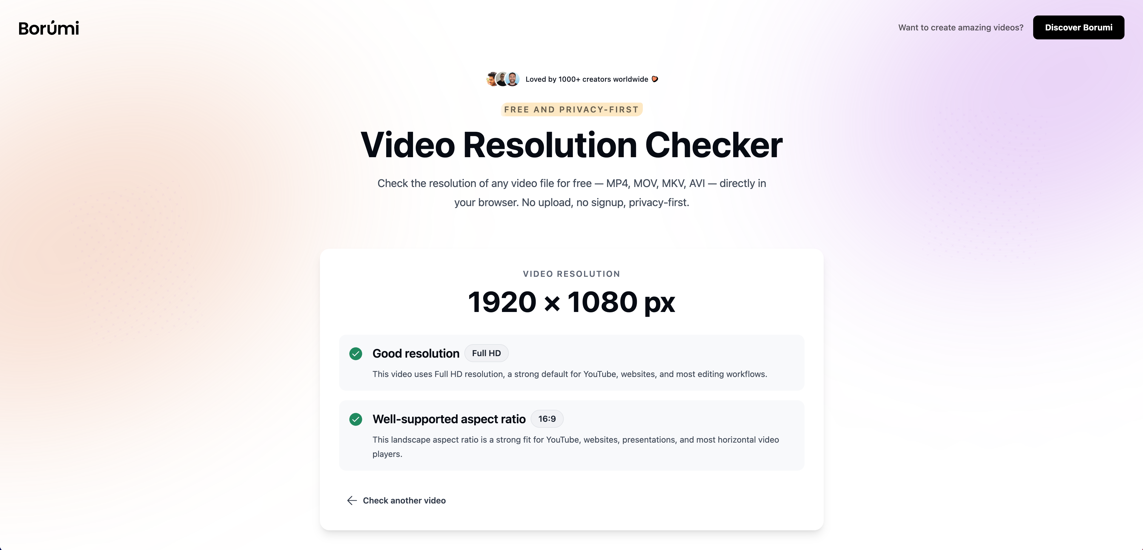 Video Resolution Checker